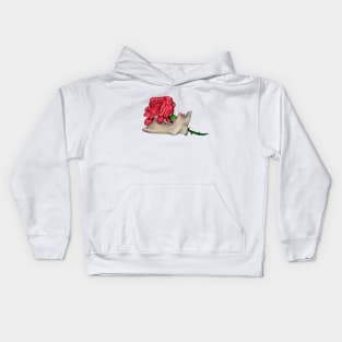 rose in the skull Kids Hoodie